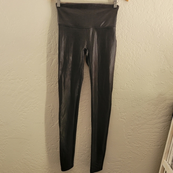 SPANX Pants - Spanx Faux Leather Leggings Size Large Tall